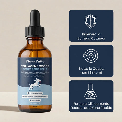 NovaPatte Collagene Gocce Benessere Pelle, flacone da 60 ml